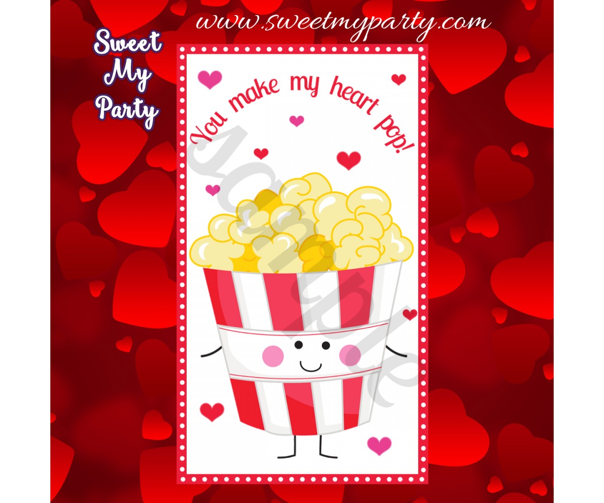 You make my heart pop valentines stickers,(1)